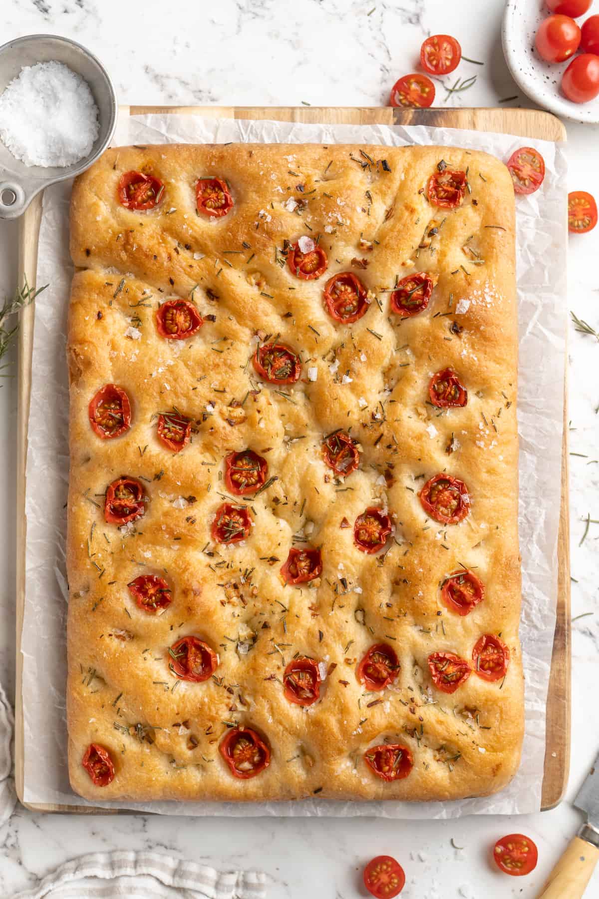 Whole loaf of gluten-free focaccia