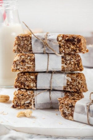 Stack of 4 homemade granola bars
