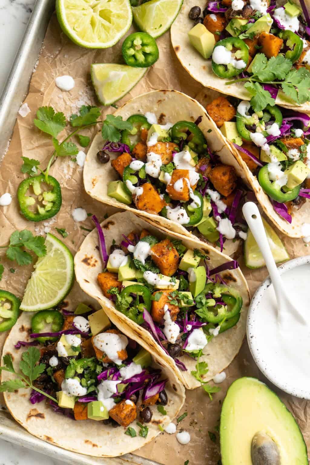 Sweet Potato and Black Bean Tacos | Jessica in the Kitchen