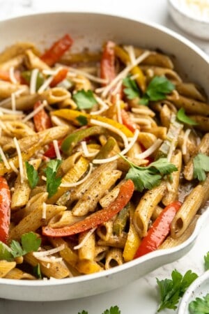 Rasta pasta in skillet