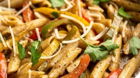 Rasta pasta in skillet