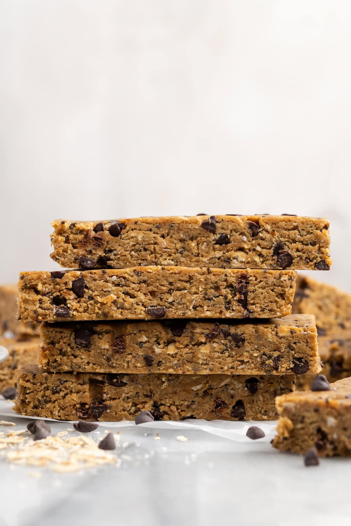 Stack of 4 homemade protein bars