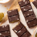 Overhead view of Dubai chocolate bars