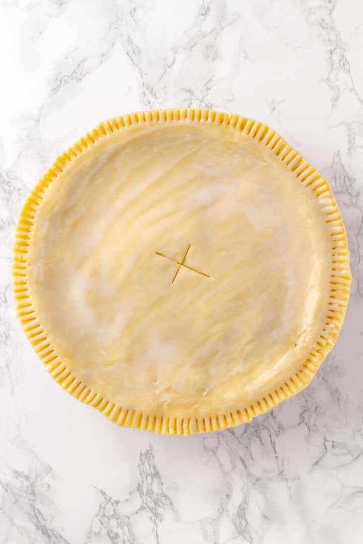 Vegan tourtière before baking