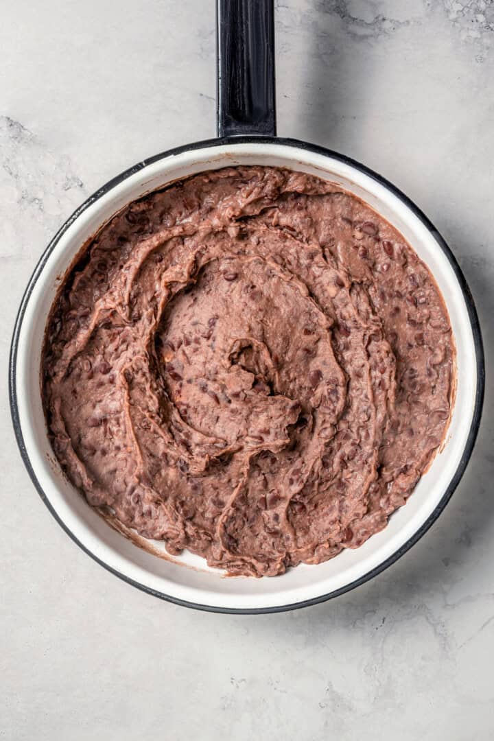 Refried beans in a pot.