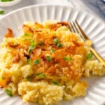 Vegan mashed potato casserole on plate