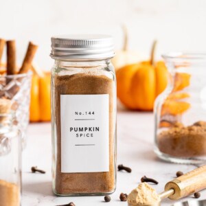 Jar of homemade pumpkin pie spice