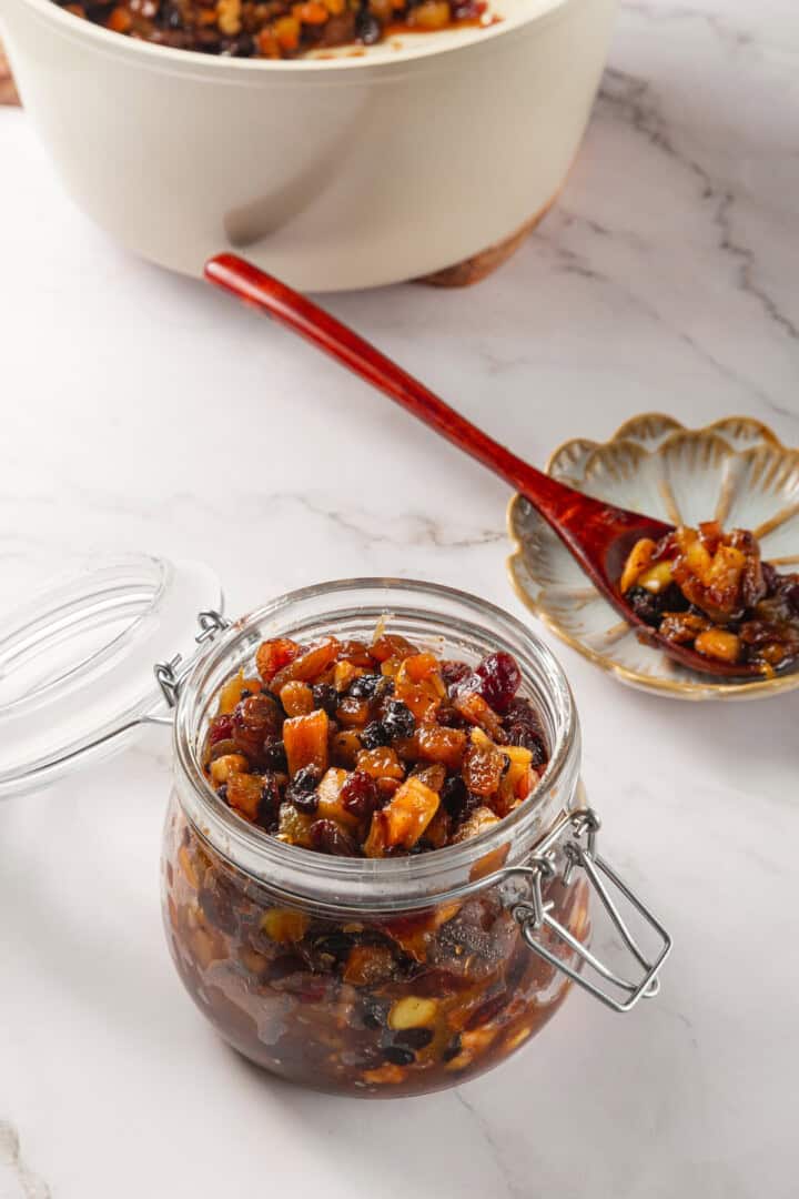 Mincemeat filling in jar