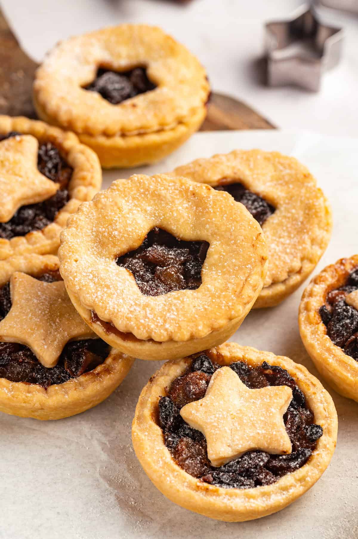 Stack of vegan mince pies