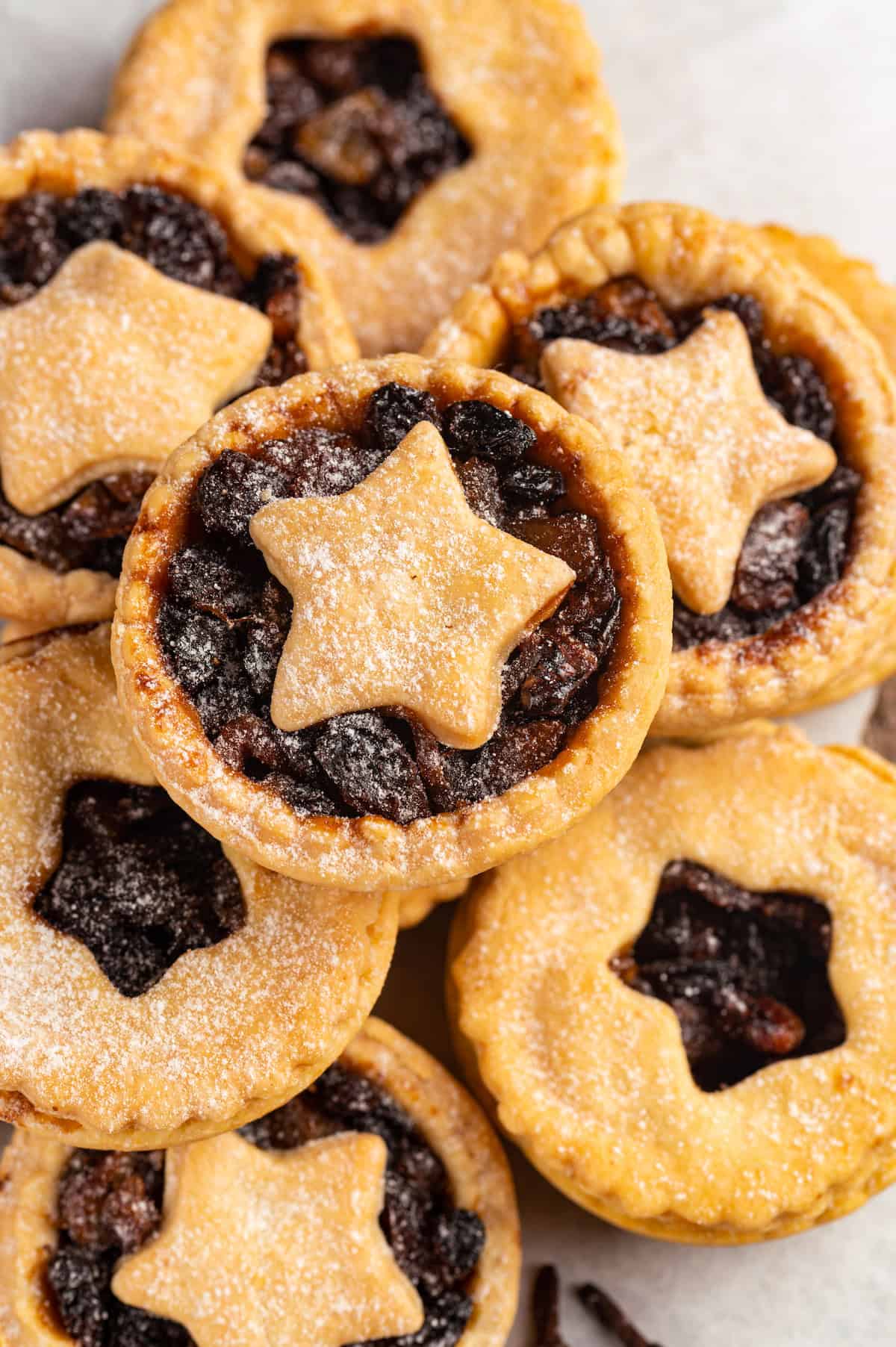 Stack of vegan mince pies