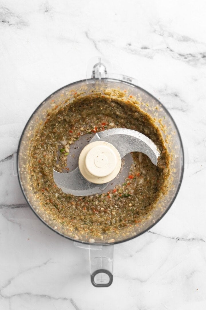 Mixing seasonings in food processor