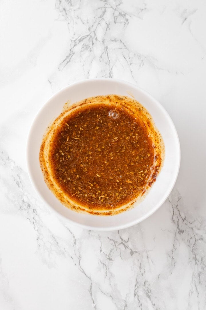 Butter and seasoning mixture in small bowl