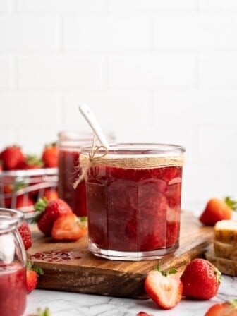 Strawberry jam in jar