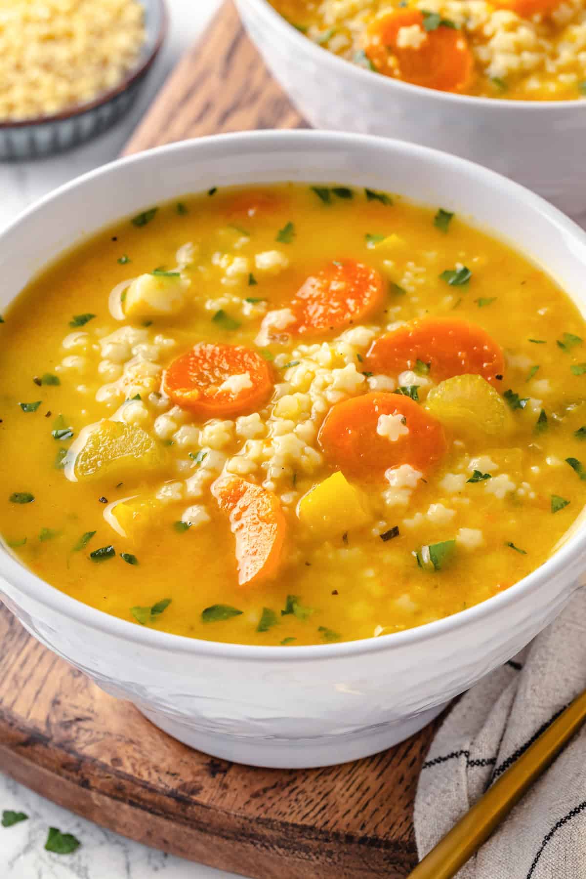 Homemade Italian penicillin soup in bowl