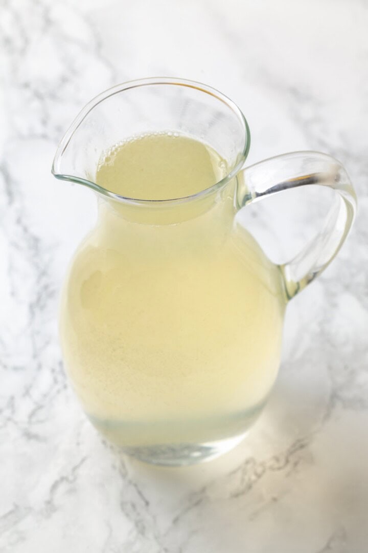 Pitcher of lavender lemonade