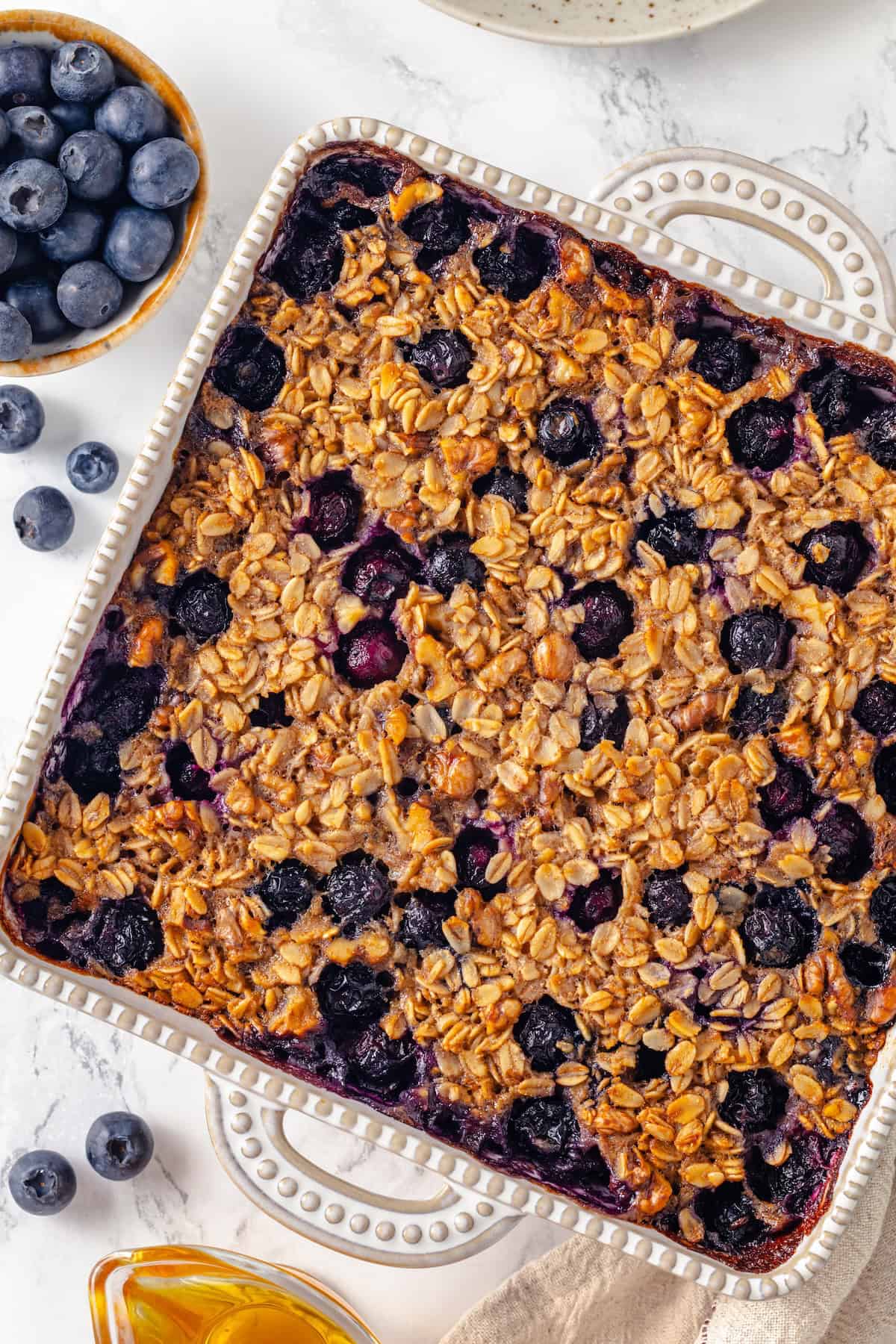 Vegan Baked Oatmeal with Fresh Blueberries