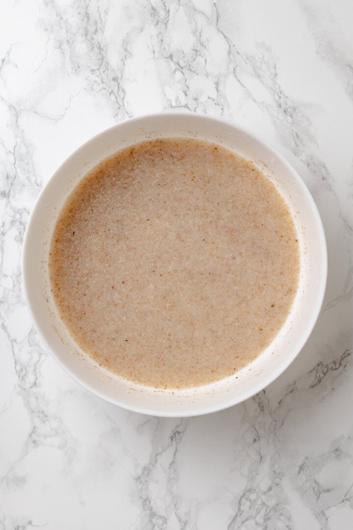 Psyllium and water mixture in bowl