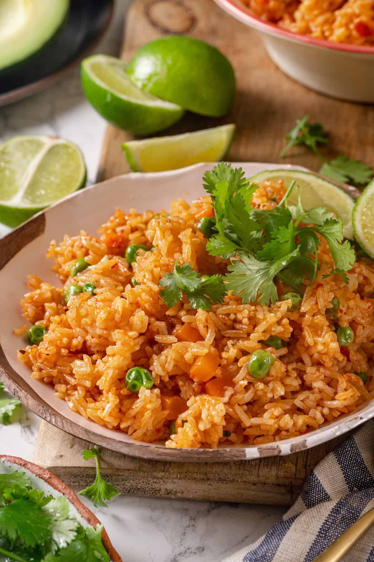 Instant Pot Mexican rice in bowl with fresh cilantro