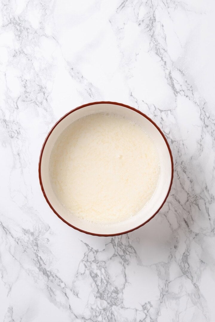 Vegan buttermilk in bowl.