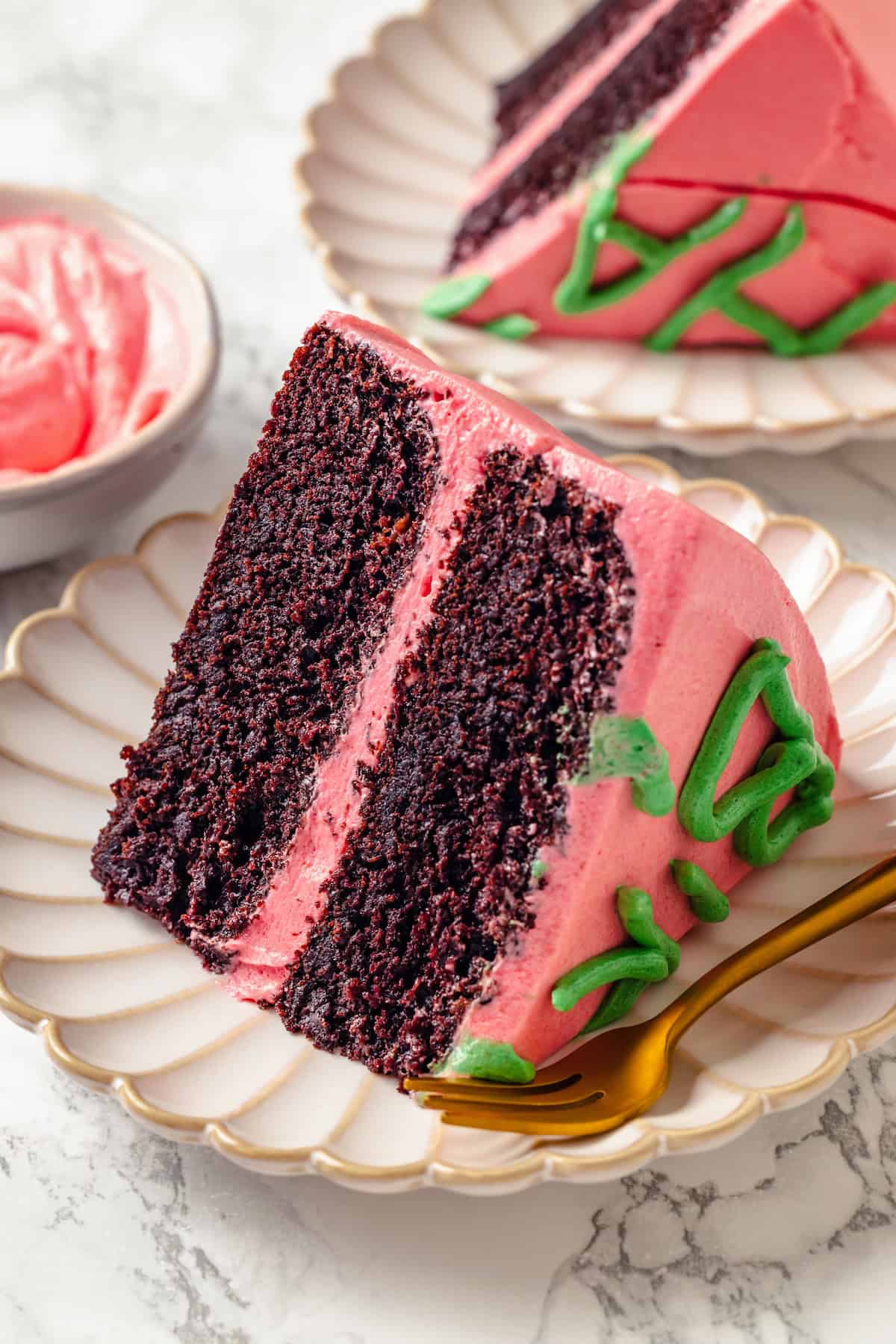 Slice of Harry Potter cake on plate with fork.