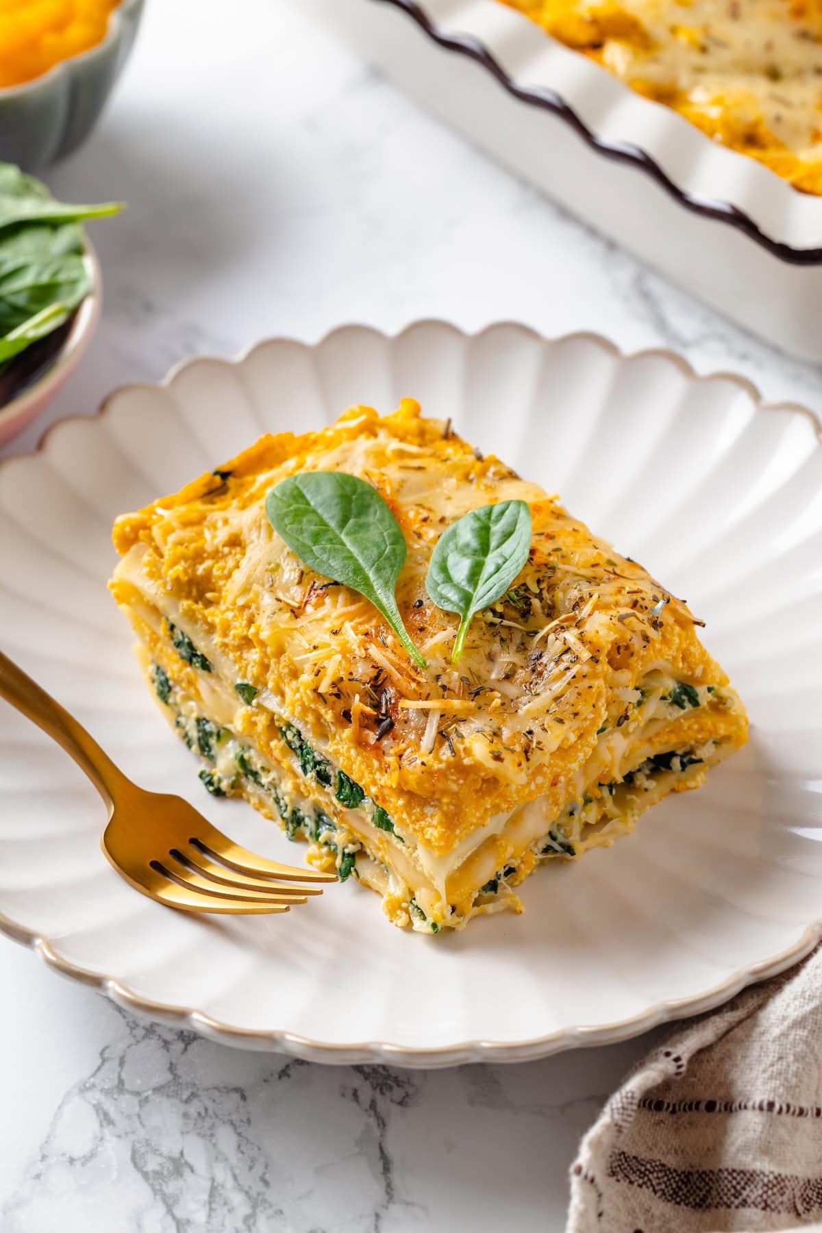 Vegan Spinach and Butternut Squash Lasagna