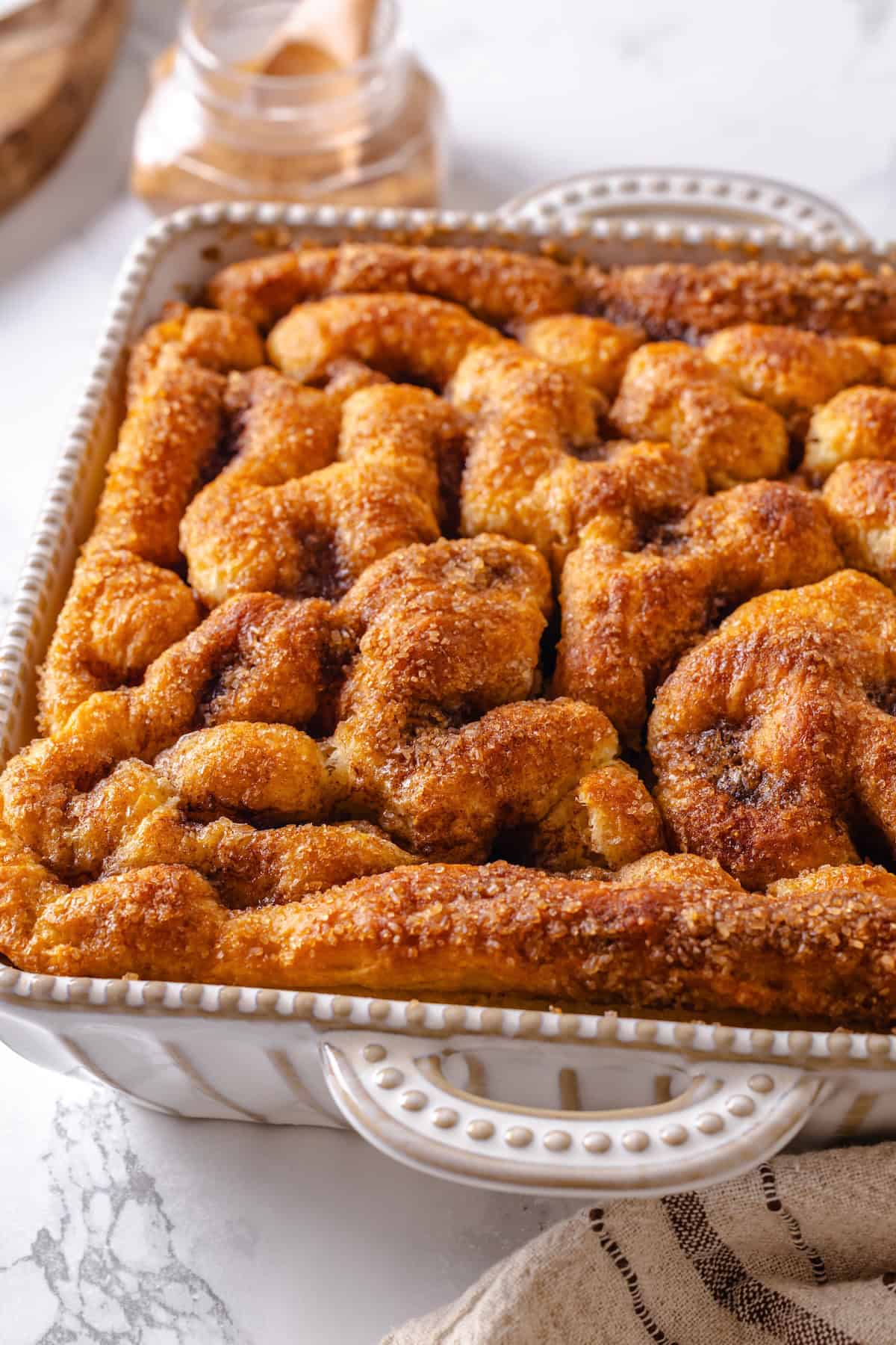 Pan of vegan Moravian sugar cake. - 12