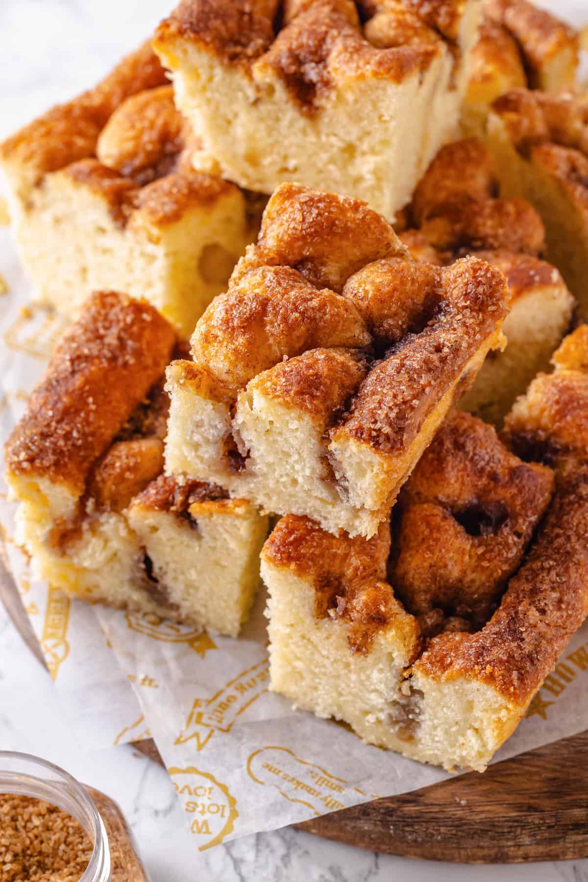 Stacked slices of Moravian sugar cake. - 7