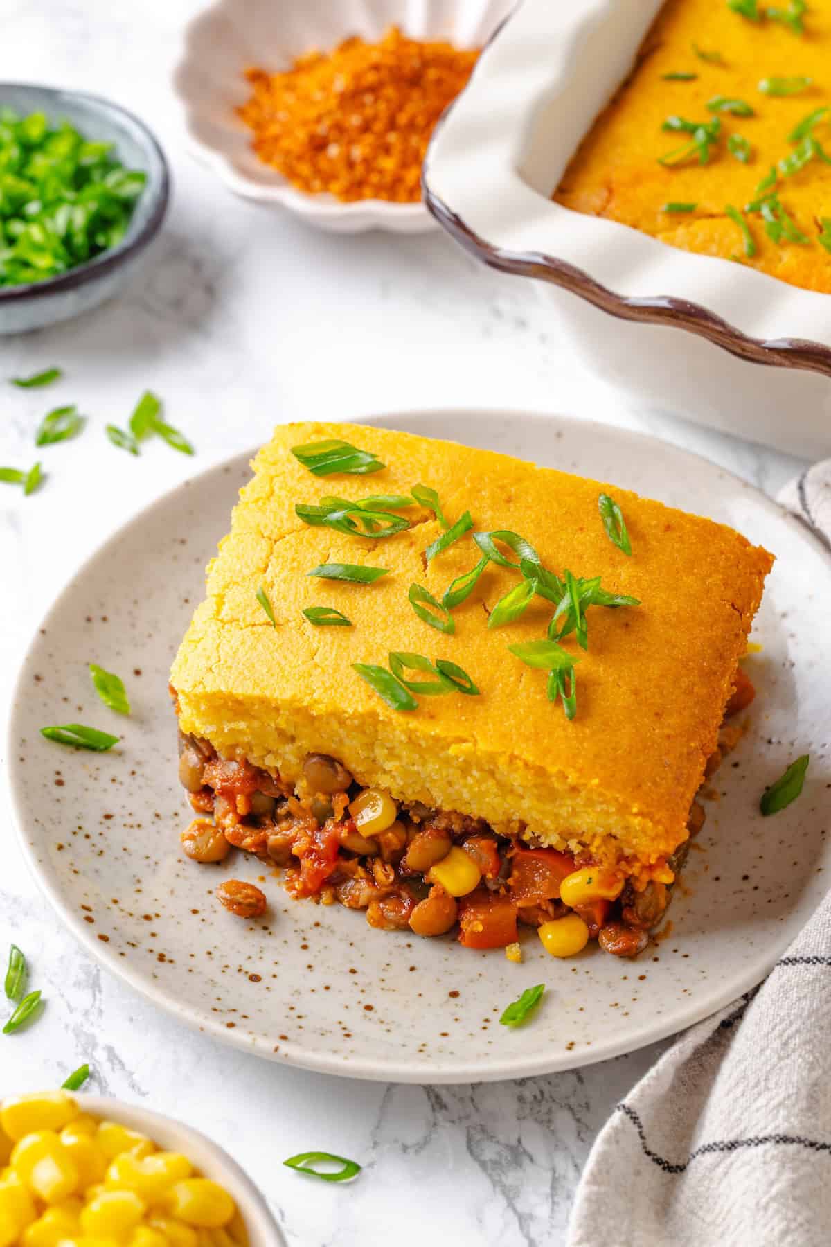 Tamale Casserole (Made with Lentils!)