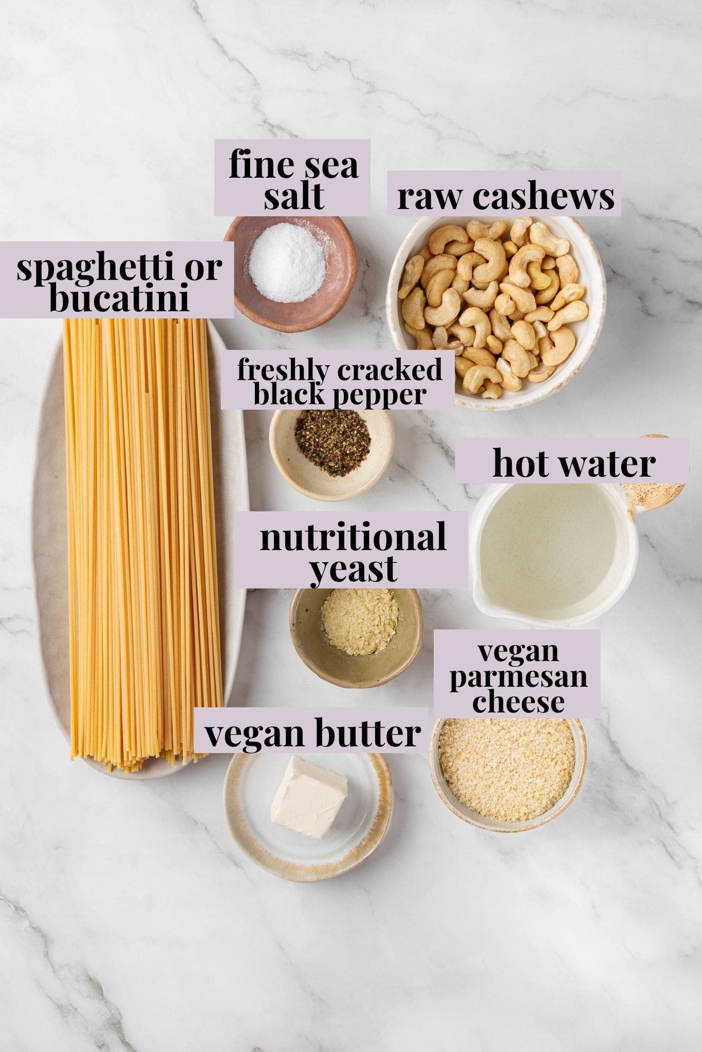 Ingredients for cacio e pepe recipe.