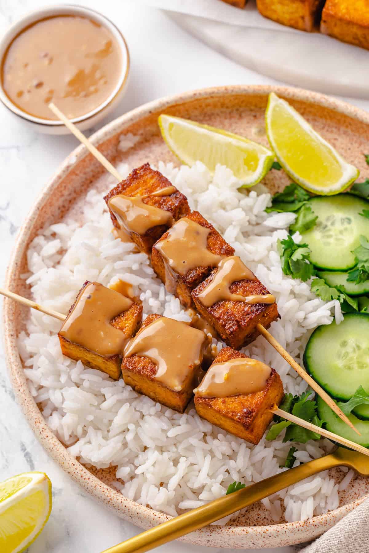 Thai Tofu Satay with Peanut Sauce