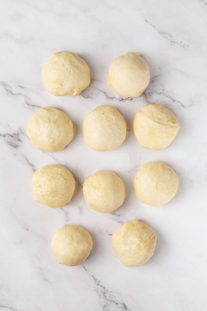 Perfectly soft and chewy, these homemade vegan flour tortillas puff up beautifully in the pan and are ideal for your next burrito. Ten balls of vegan tortilla dough.